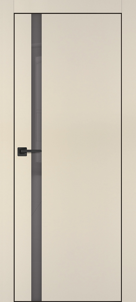 Межкомнатная дверь PX-8  черная кромка с 4-х ст. Бежевый матовый