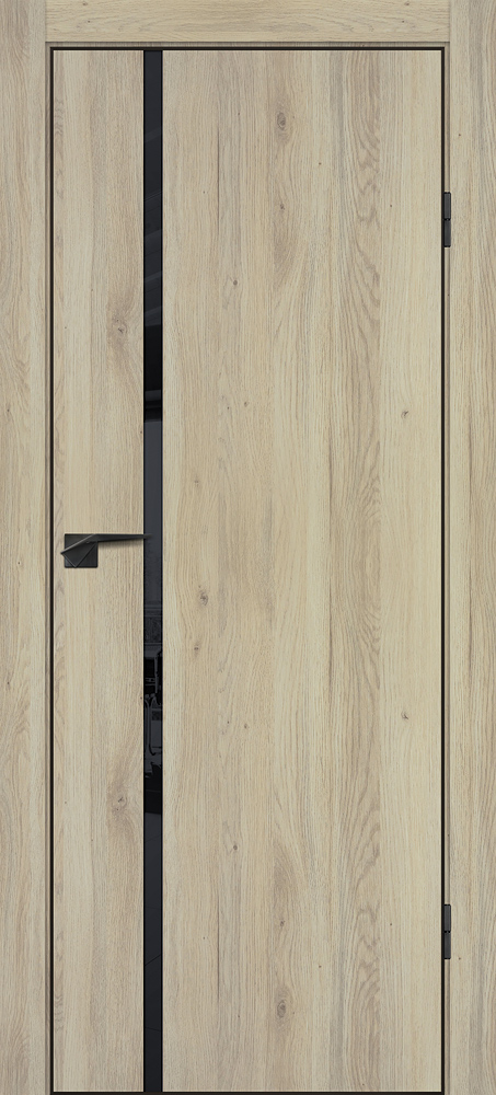 Фото Межкомнатная дверь P-22  кромка ABS черная c 4-х ст. Дуб молочный