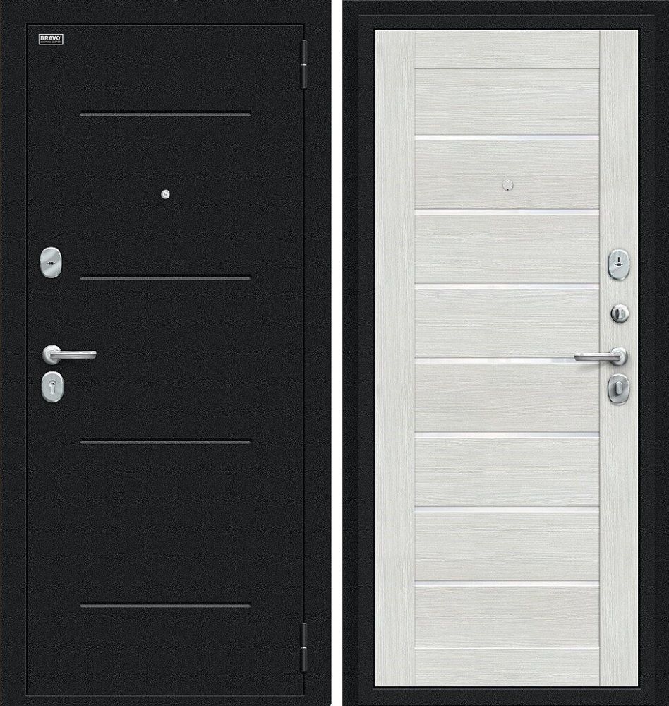 Дверь Браво Техно Букле черное/Bianco Veralinga DIS006759