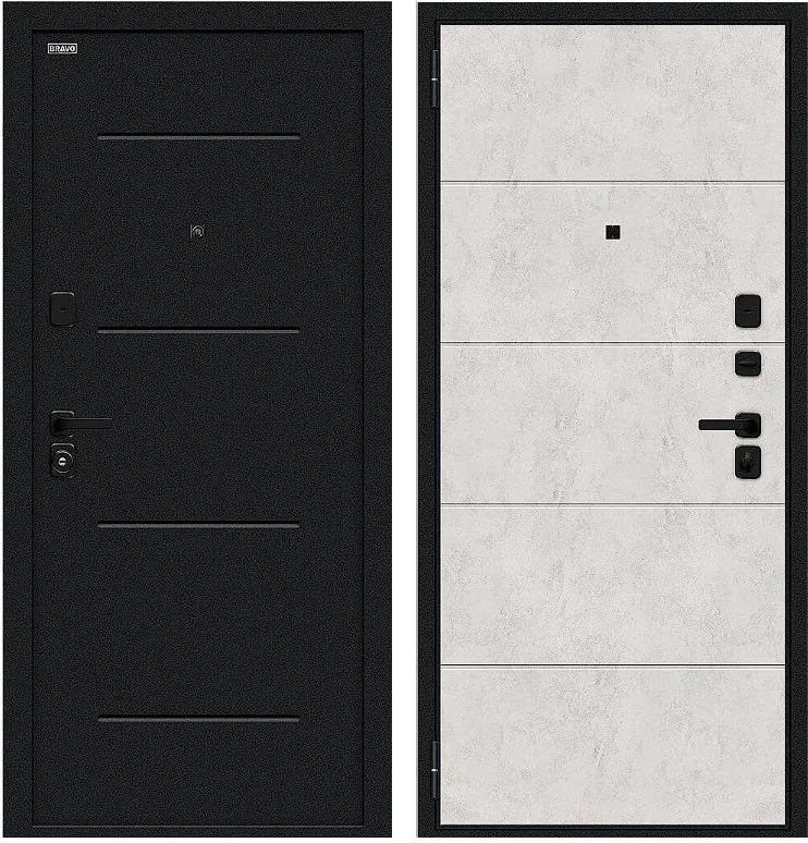 Фото Дверь Браво Граффити-1 Инсайд/SBlack Букле черное/Look Art DIS007408