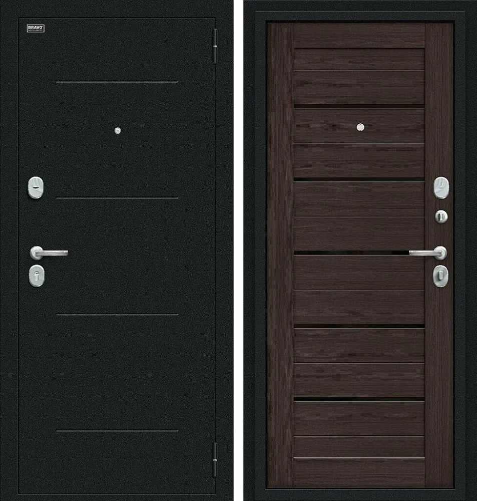 Фото Дверь Техно Kale Букле черное/Wenge Veralinga BR4467