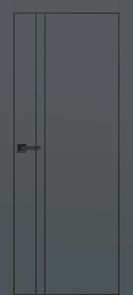 Фото Межкомнатная дверь PX-20  черная кромка с 4-х ст. Графит матовый